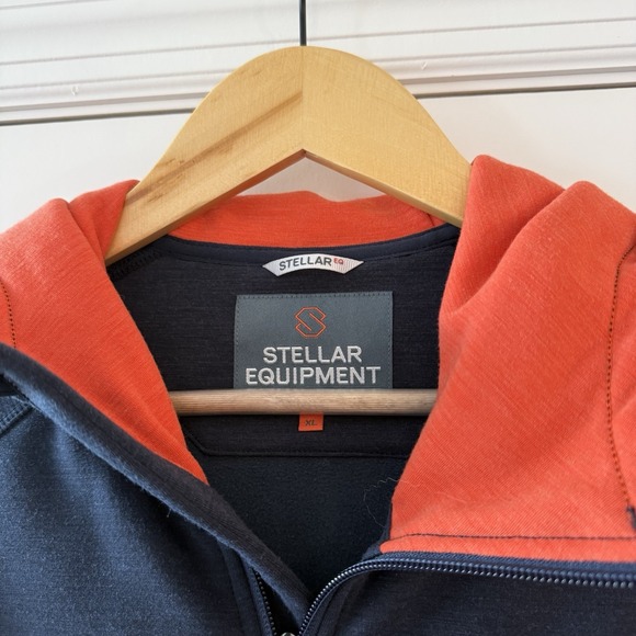 Stellar Equipment Men's Guide Merino Wool Hood Hoodie Navy Blue Size XL Full Zip - Picture 4 of 8